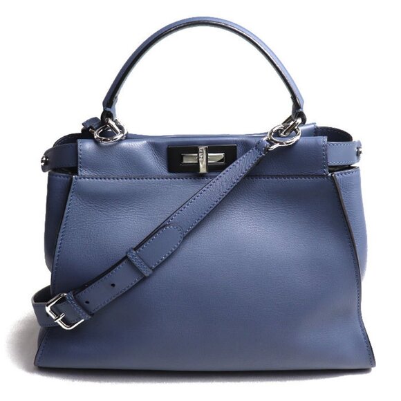 FENDI Blue Peekaboo Shoulder Bag - Picture 1 of 10